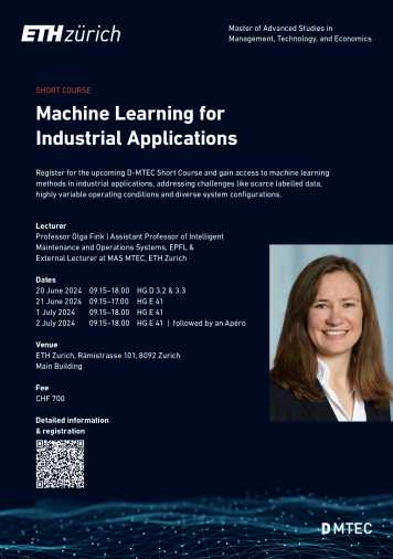 Enlarged view: Flyer Short Course Machine Learning for Industrial Applications